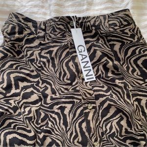 GANNI Button Up Crepe Midi Skirt size 36/4